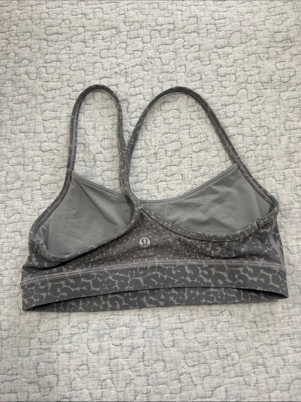 lululemon athletica Gray Leopard-Print Seamless Sports Bra